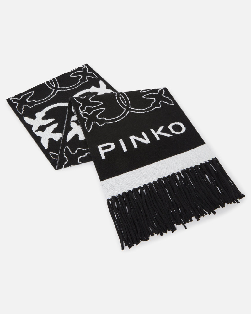 SCARF WITH JACQUARD LOVE BIRDS LOGO 4