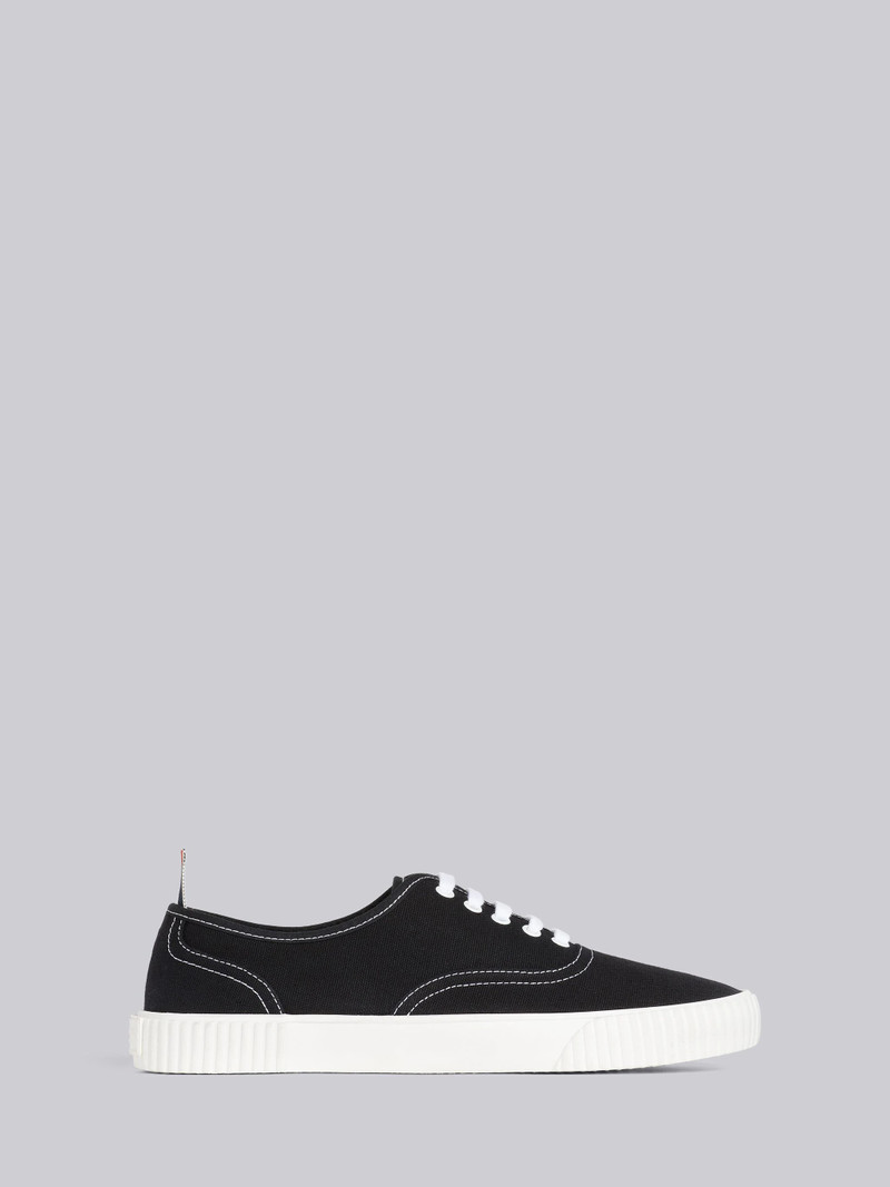 Black Cotton Canvas Heritage Trainer 1