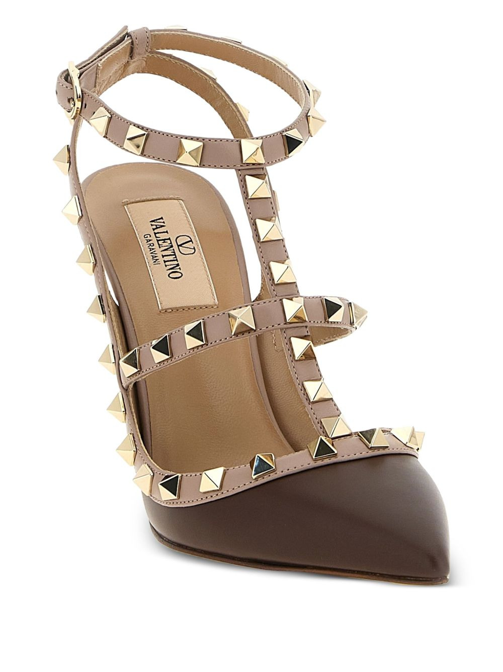 100mm Rockstud Caged leather pumps - 2