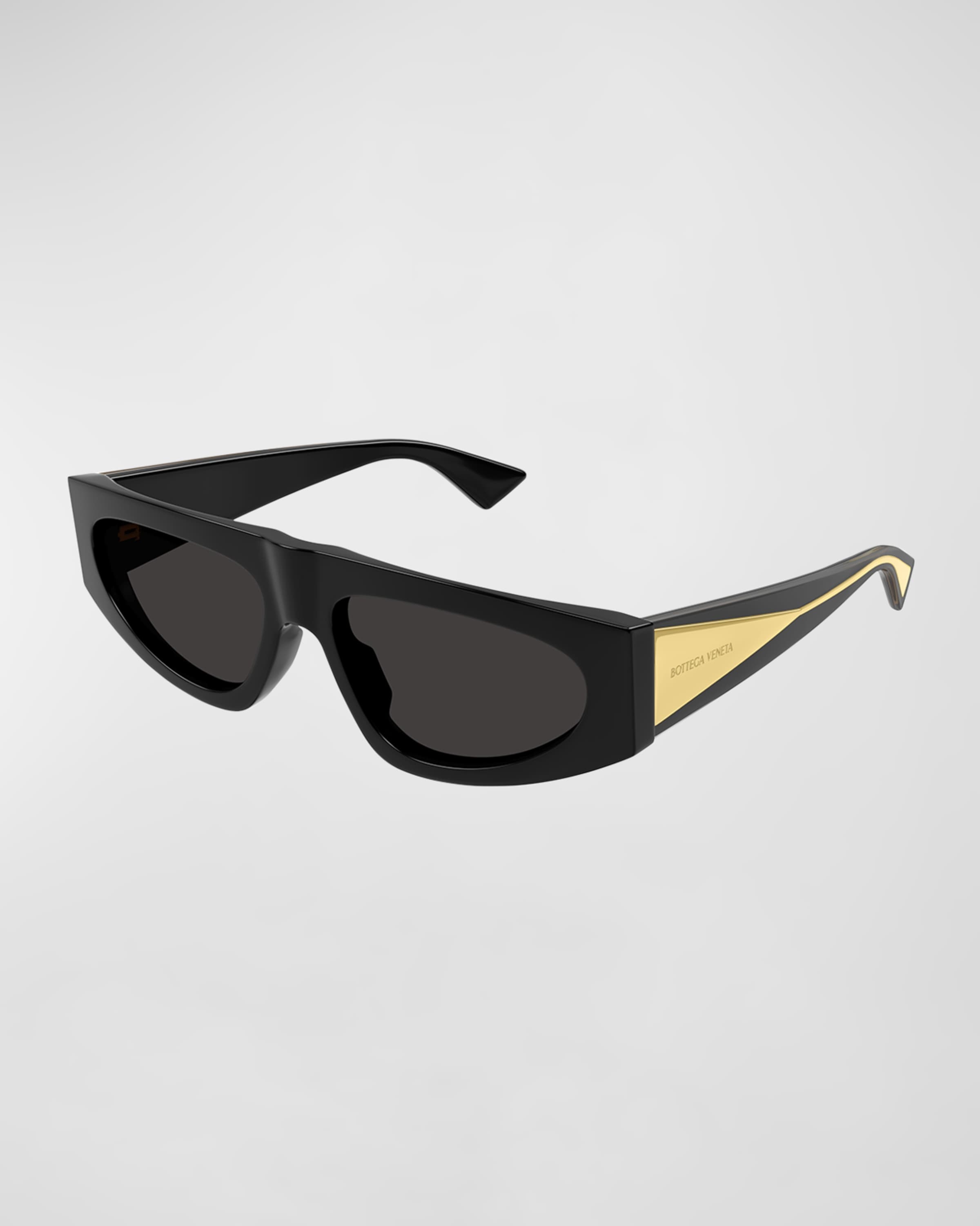 Engraved Logo Acetate Rectangle Sunglasses - 1