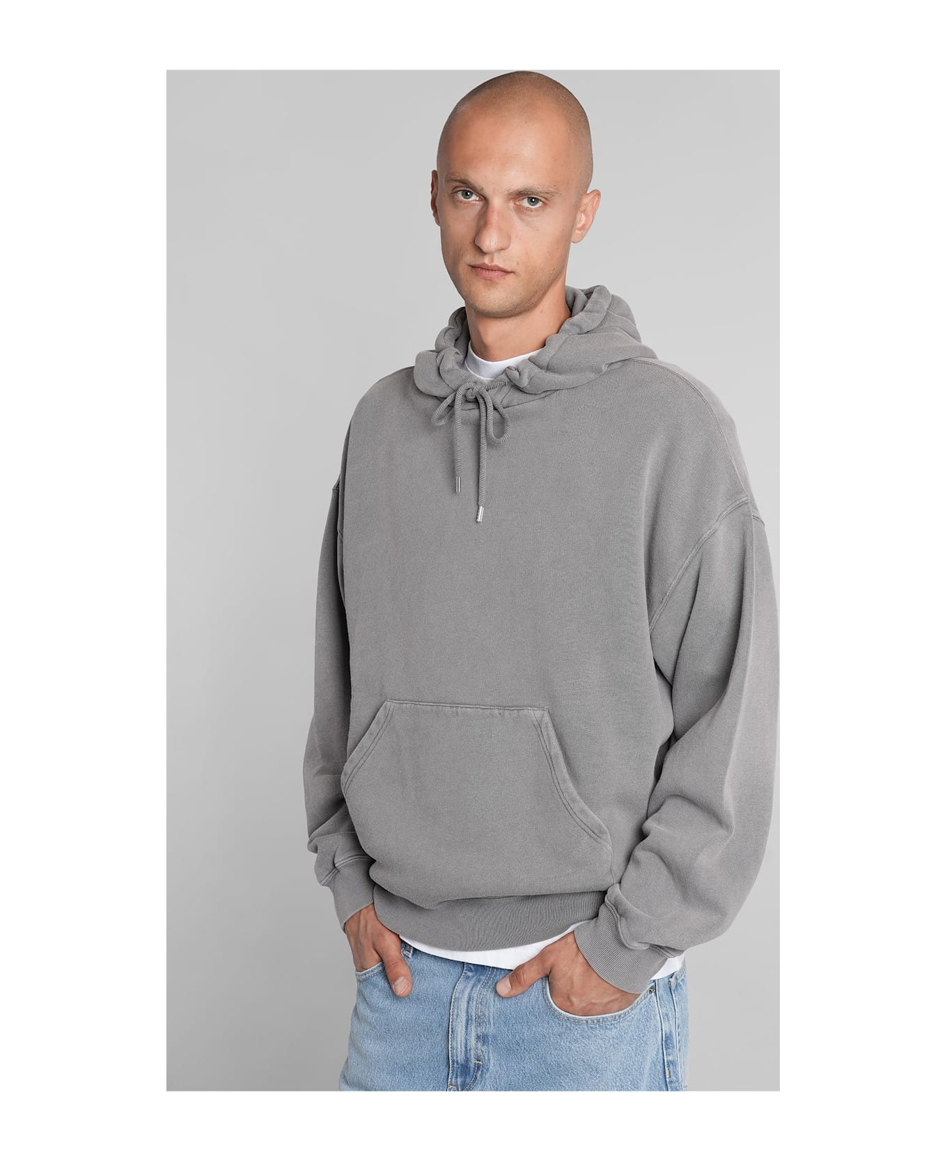 Distorti Washed Sweatshirt In Grey Cotton - 4