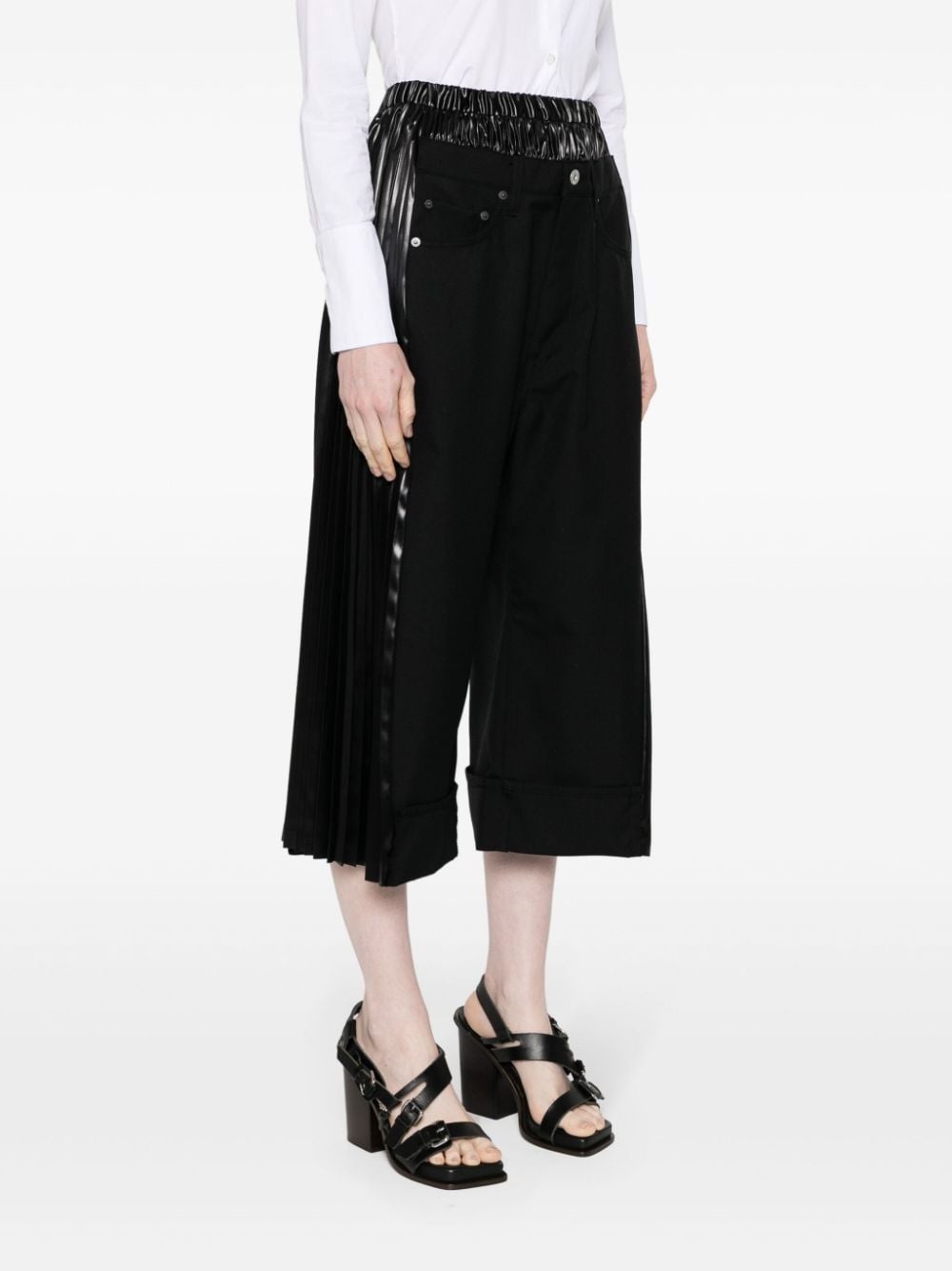 high-waisted cropped trousers - 6