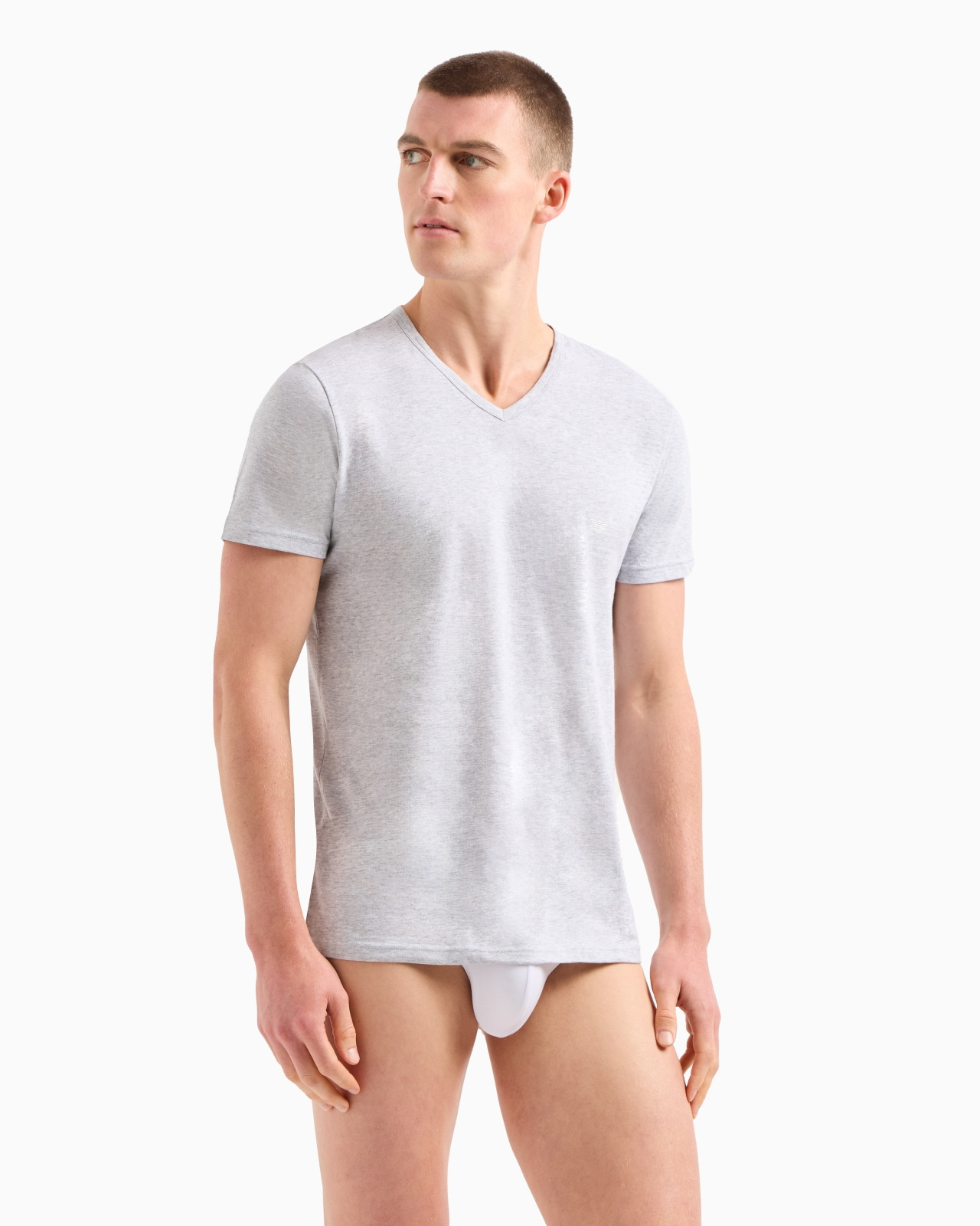 Two-pack of regular-fit, pure cotton, V-neck underwear T-shirts - 2