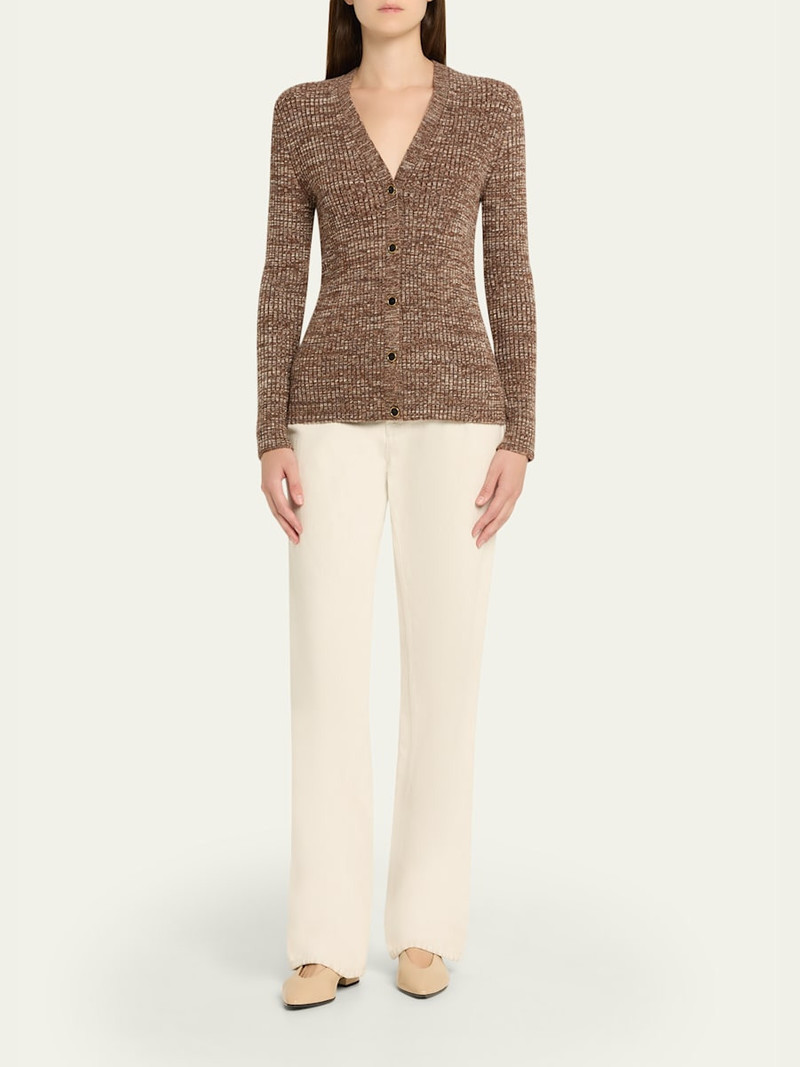 Loro Piana Banff V-Neck Cashmere Rib Cardigan outlook