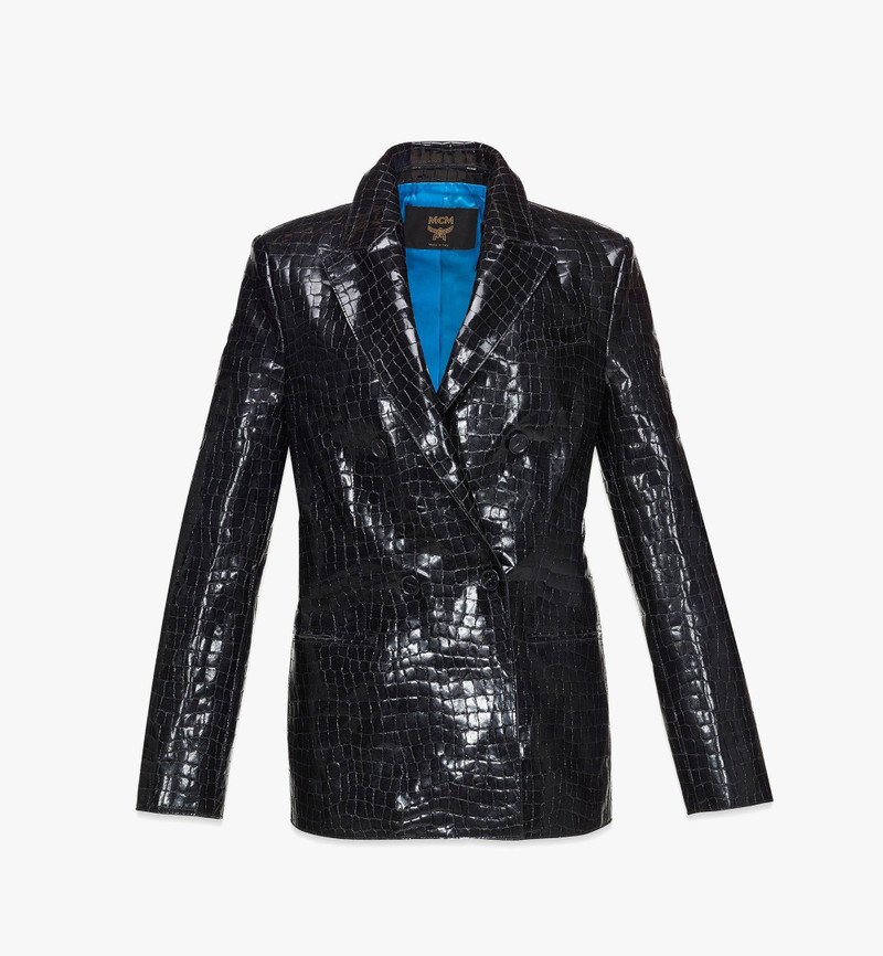 Cyberpunk Blazer in Croco-Embossed Patent Leather 1
