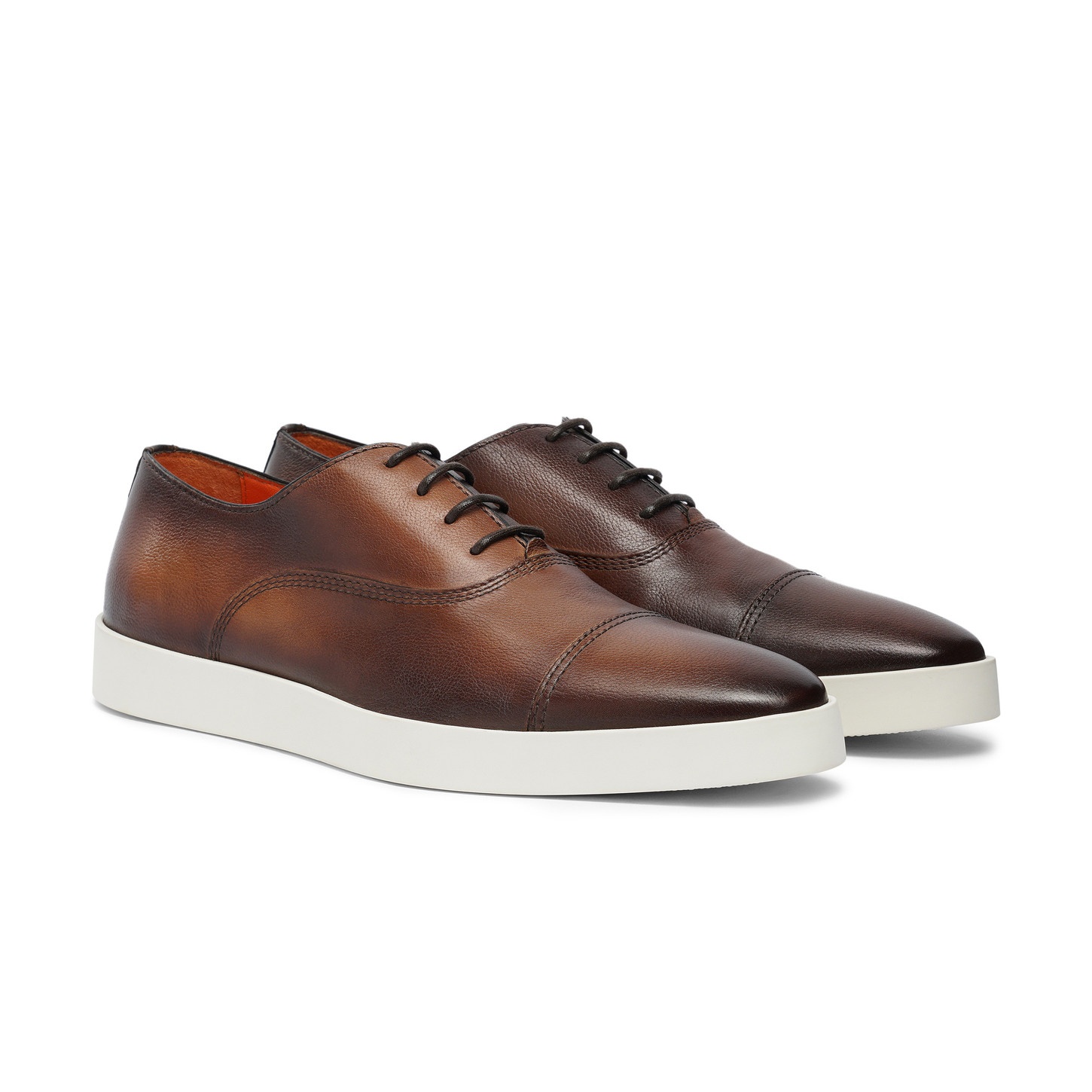 Men's polished brown leather Oxford shoe - 4