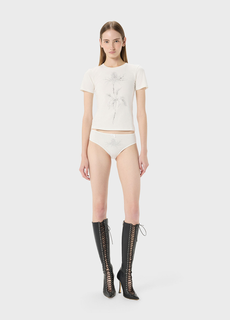 SLIP ON JERSEY STRETCH WITH BEADED EMBROIDERY AND STONES 5
