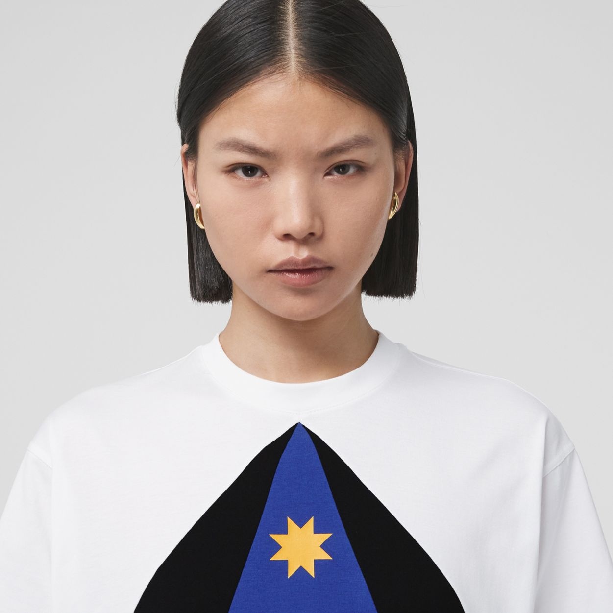 Geometric Print Cotton Oversized T-shirt - 3