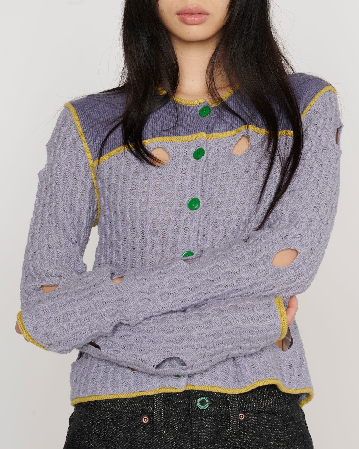 Reverse Seam Wholey Sweater - Washed Blue - 7