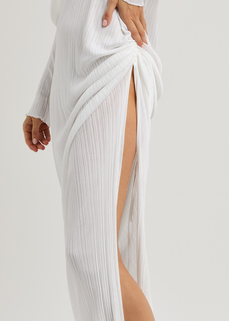 Off-the-shoulder plissé maxi dress - 5