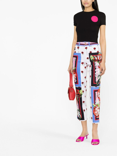 VERSACE JEANS COUTURE graphic-print cropped jeans outlook