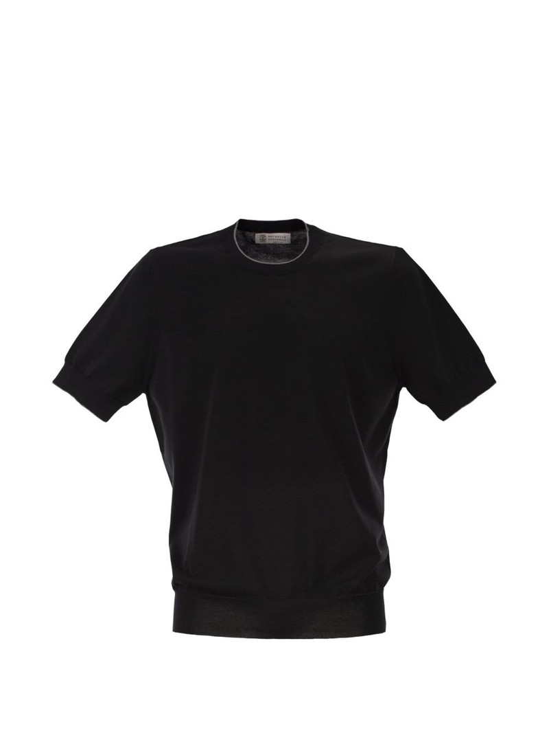 crew-neck ribbed short-sleeve T-shirt 1