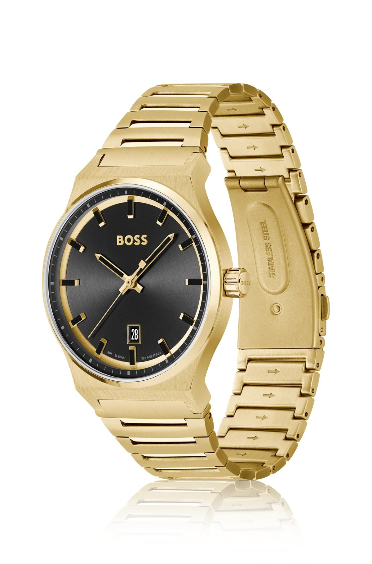 BLACK-DIAL WATCH WITH GOLD-TONE LINK BRACELET - 2