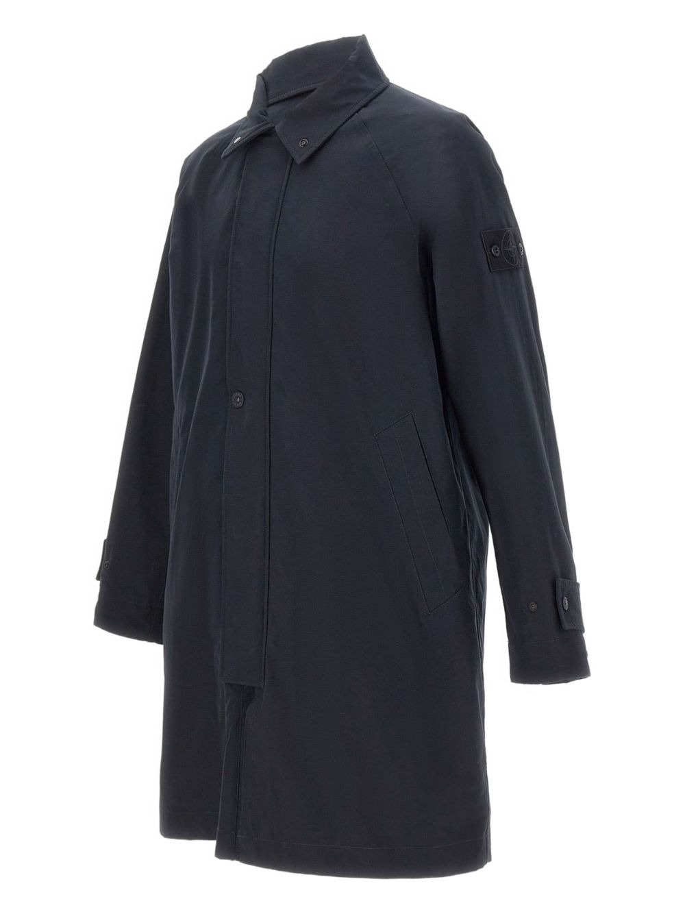 shirt-collar organic-cotton coat - 3