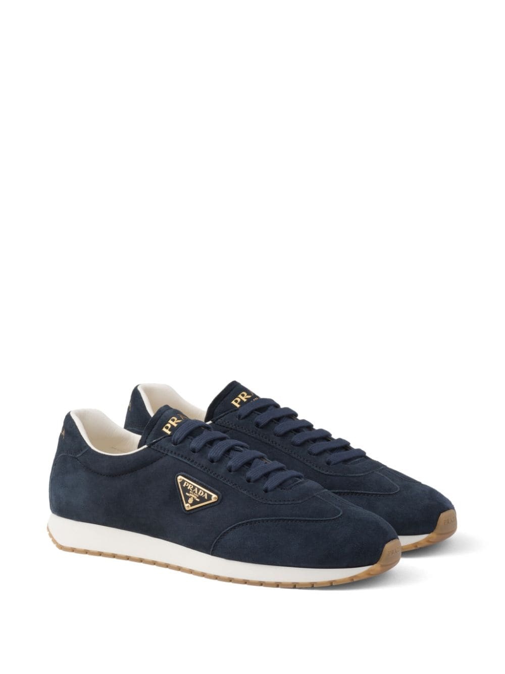 triangle-logo suede sneakers - 2
