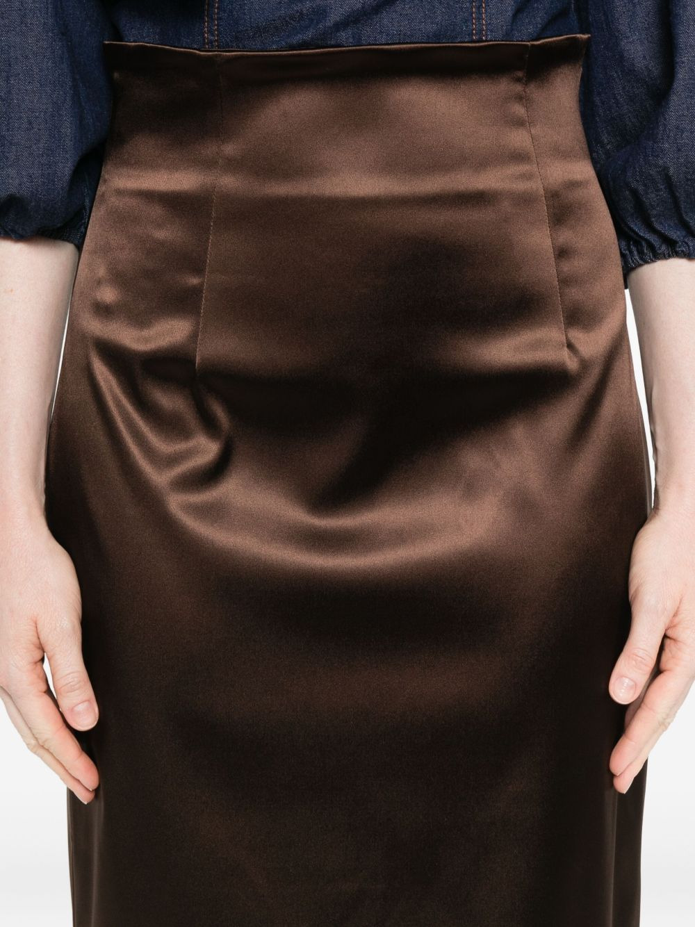 satin midi skirt - 5