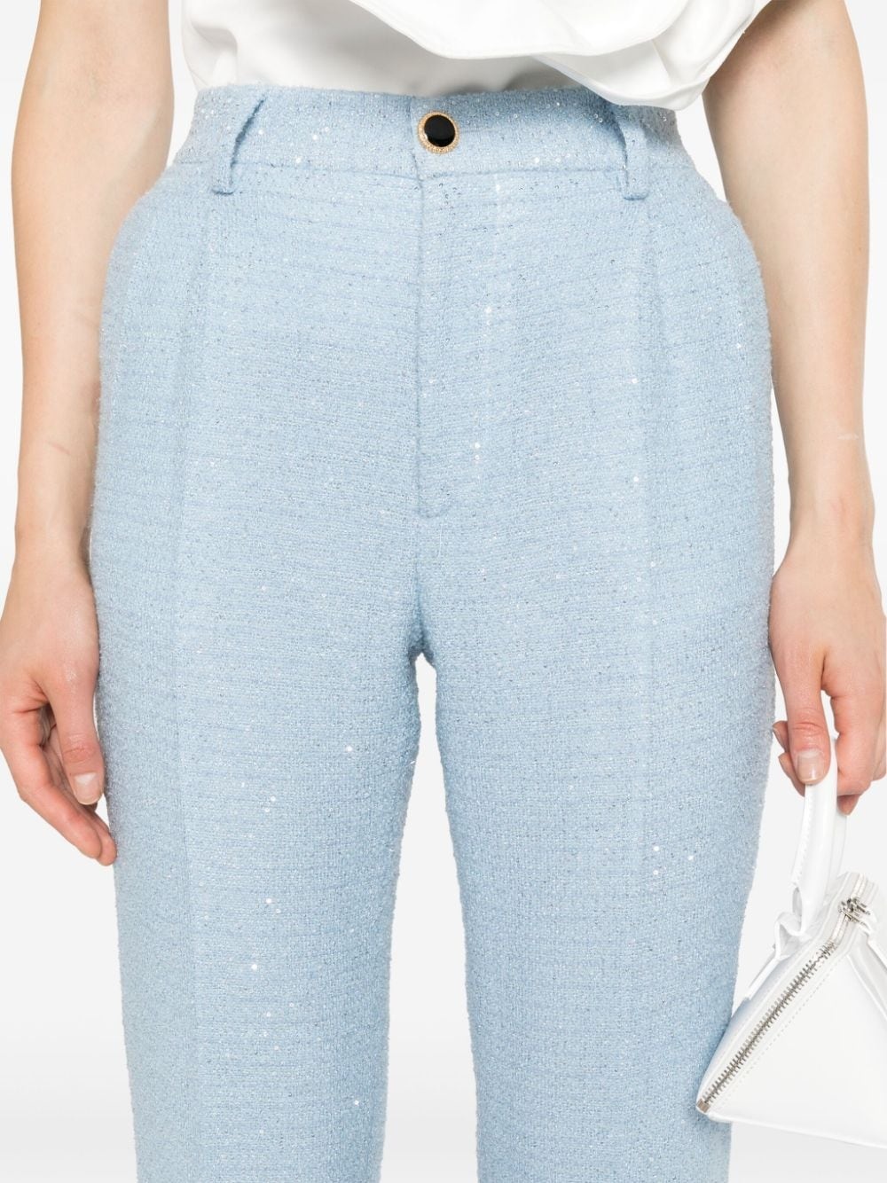 sequin-embellished tweed trousers - 5