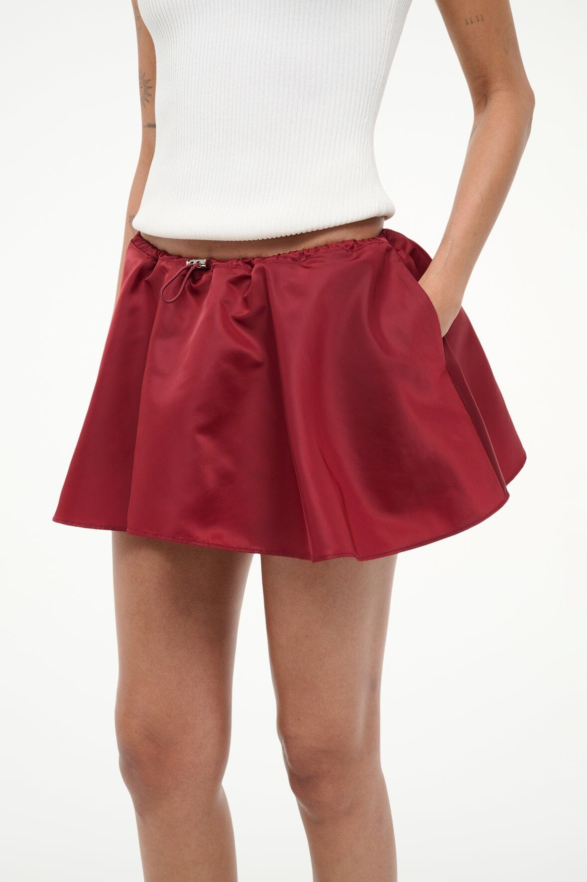 STAUD SOSA SKIRT DEEP RED - 3