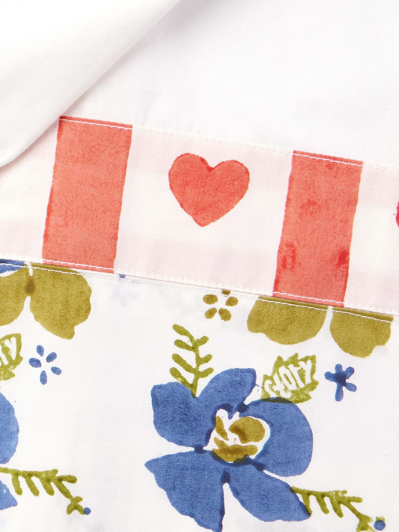 Greetings Camp-Collar Patchwork Cotton-Poplin Shirt 4