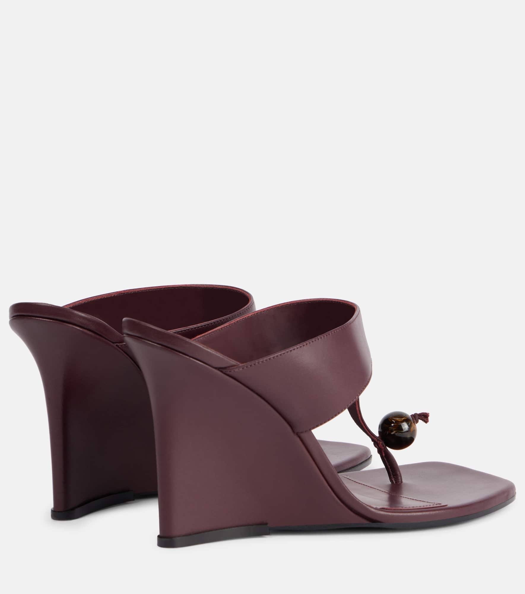 90 leather wedge sandals - 2