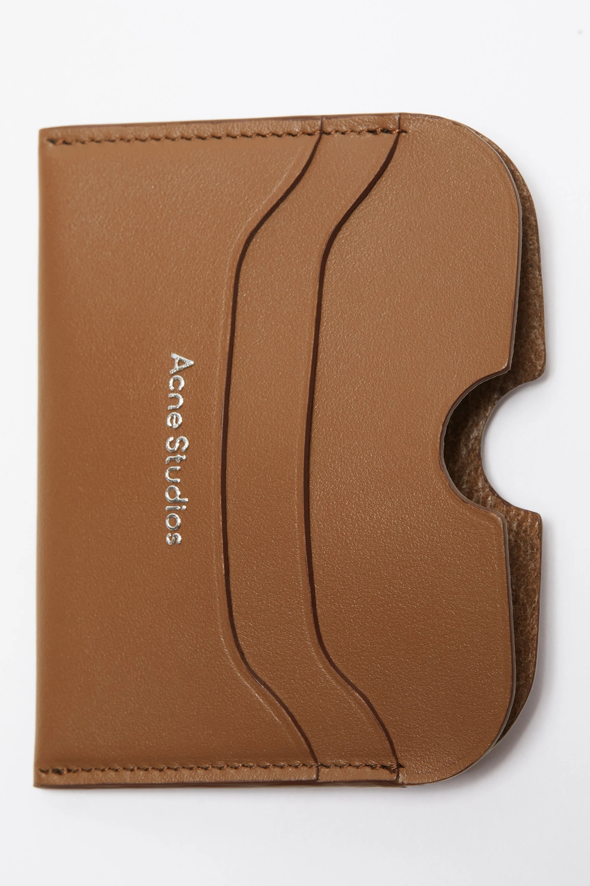 Leather card holder - Camel brown - 5