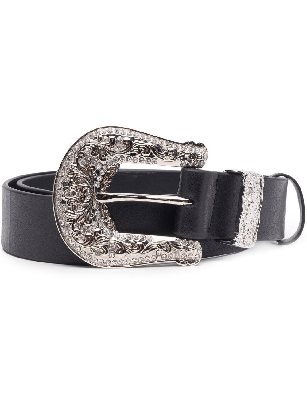 crystal-embellished buckle belt - 1