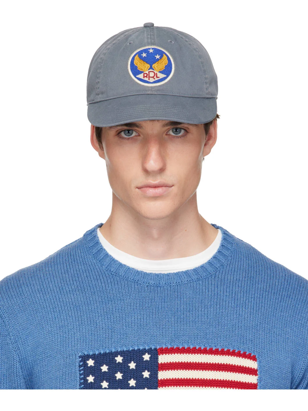 Blue Winged-Logo Twill Ball Cap - 1