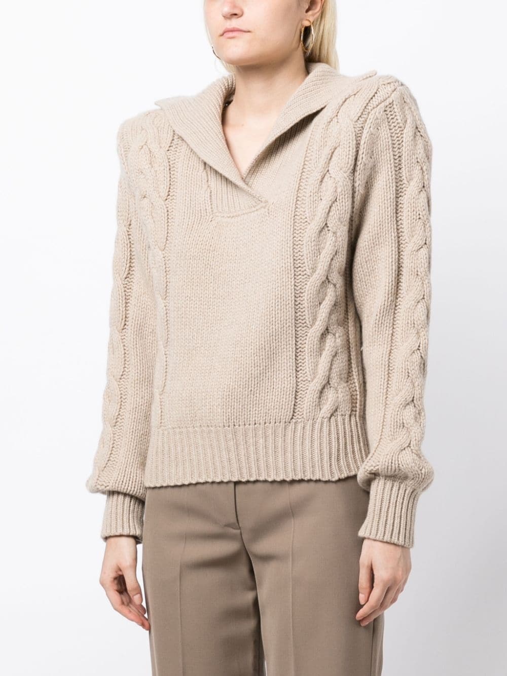 cable-knit cashmere jumper - 3