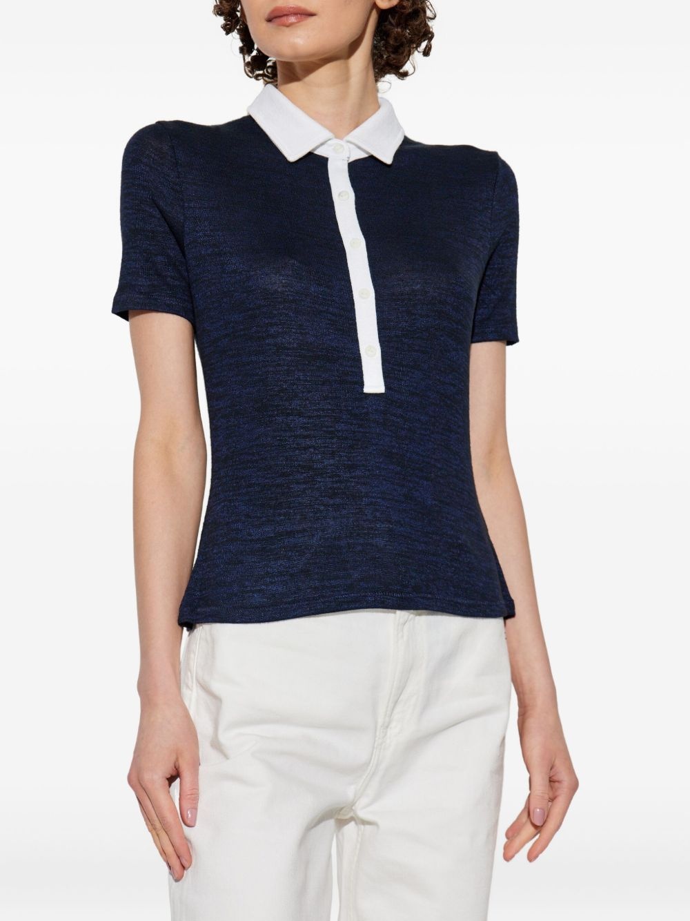 two-tone polo top - 3