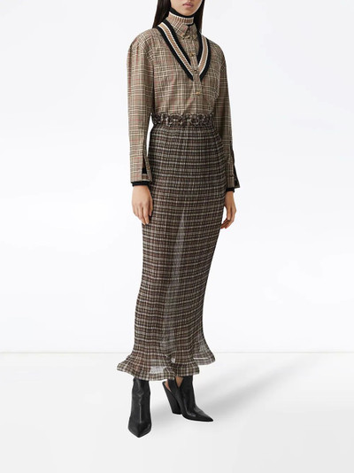 Burberry oversized cricket stripe check shirt outlook