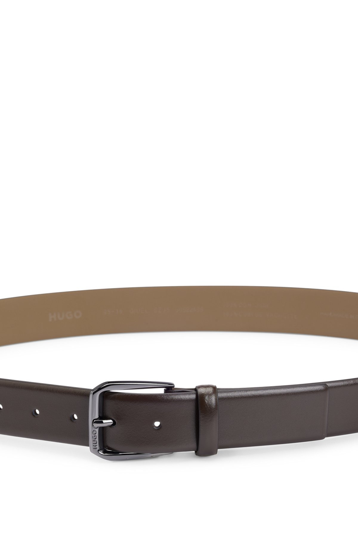 ITALIAN-LEATHER BELT WITH BRANDED BUCKLE - 4