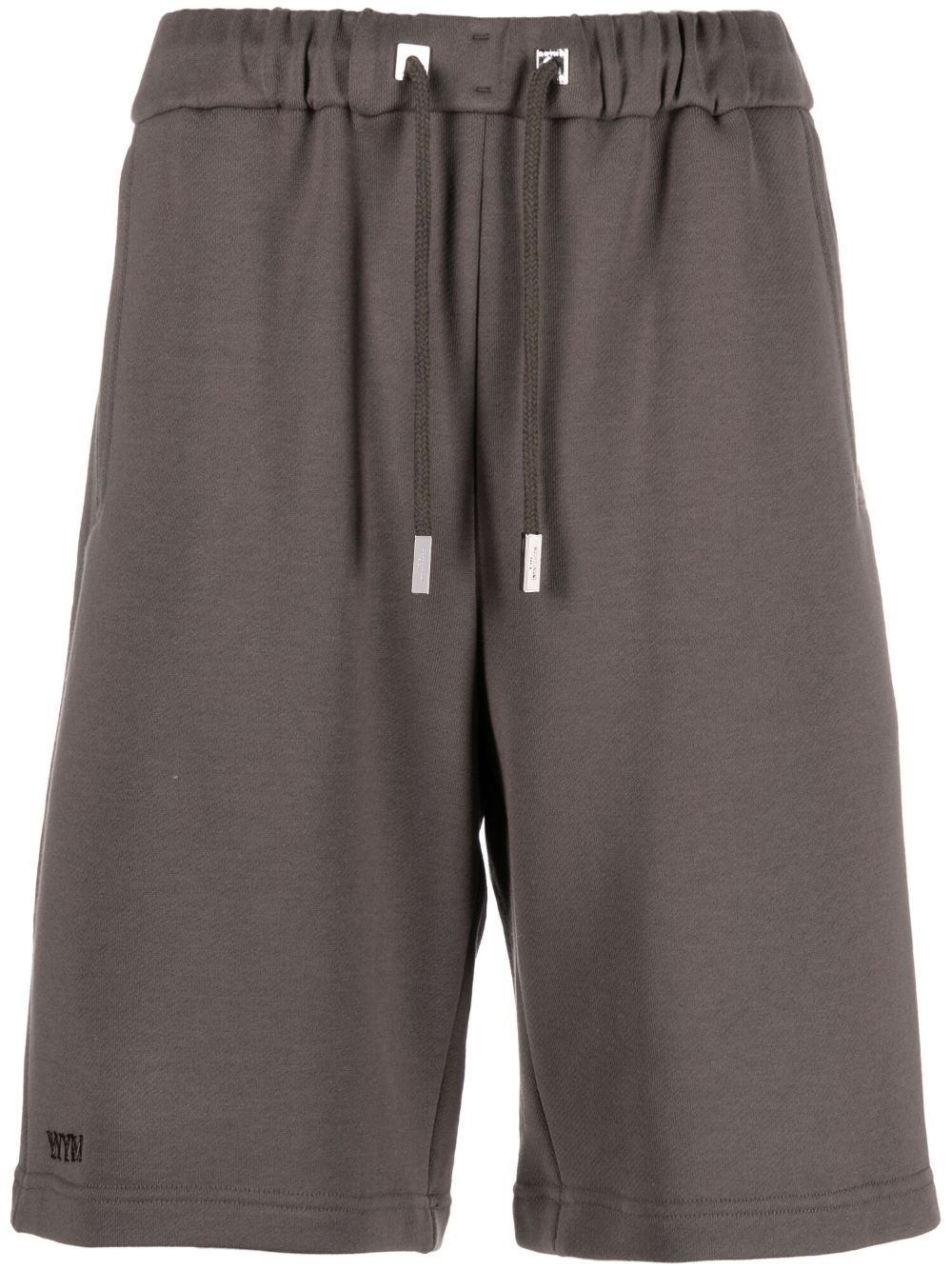 drawstring cotton track shorts - 1