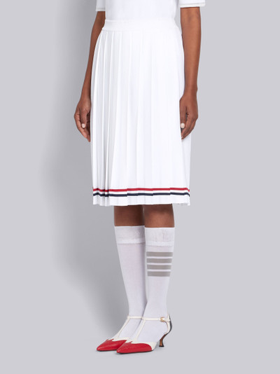 Thom Browne White Viscose Elite Pleated Skirt outlook