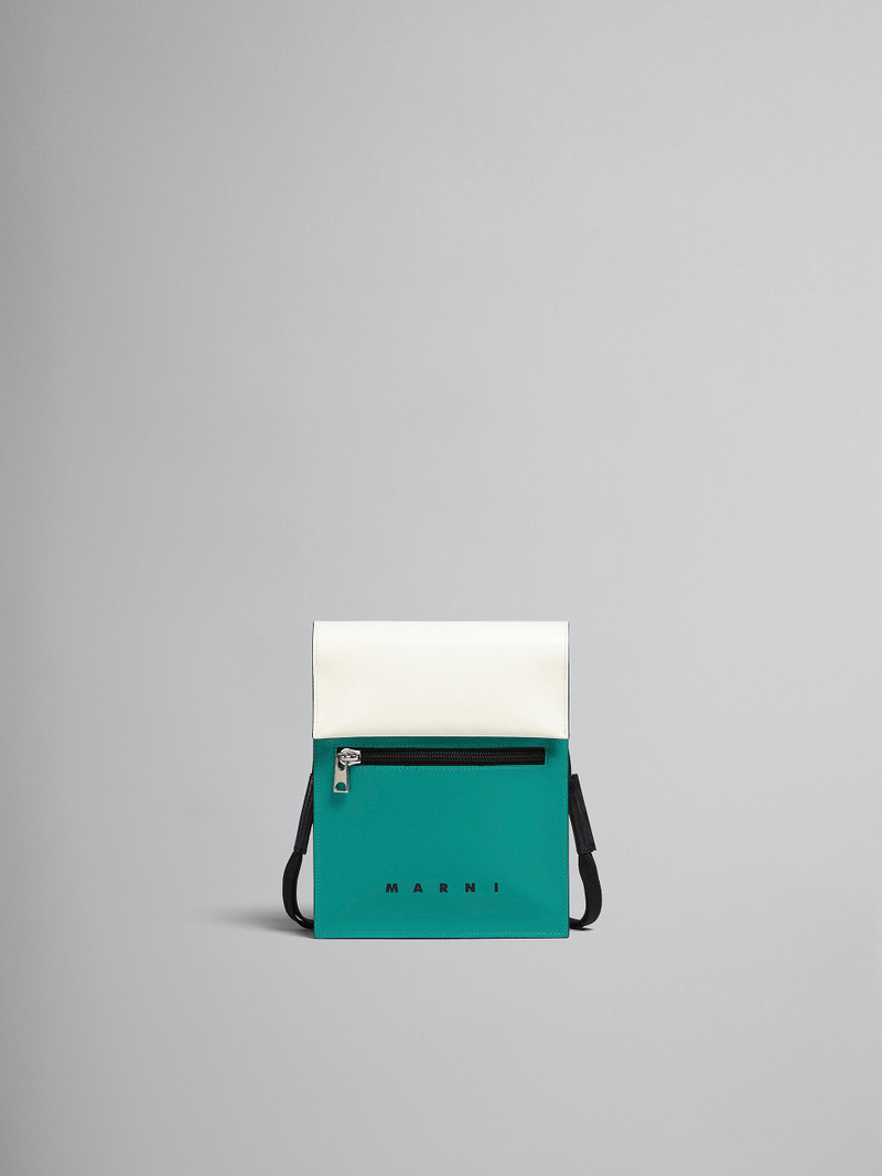 WHITE AND GREEN TRIBECA SHOULDER BAG 1