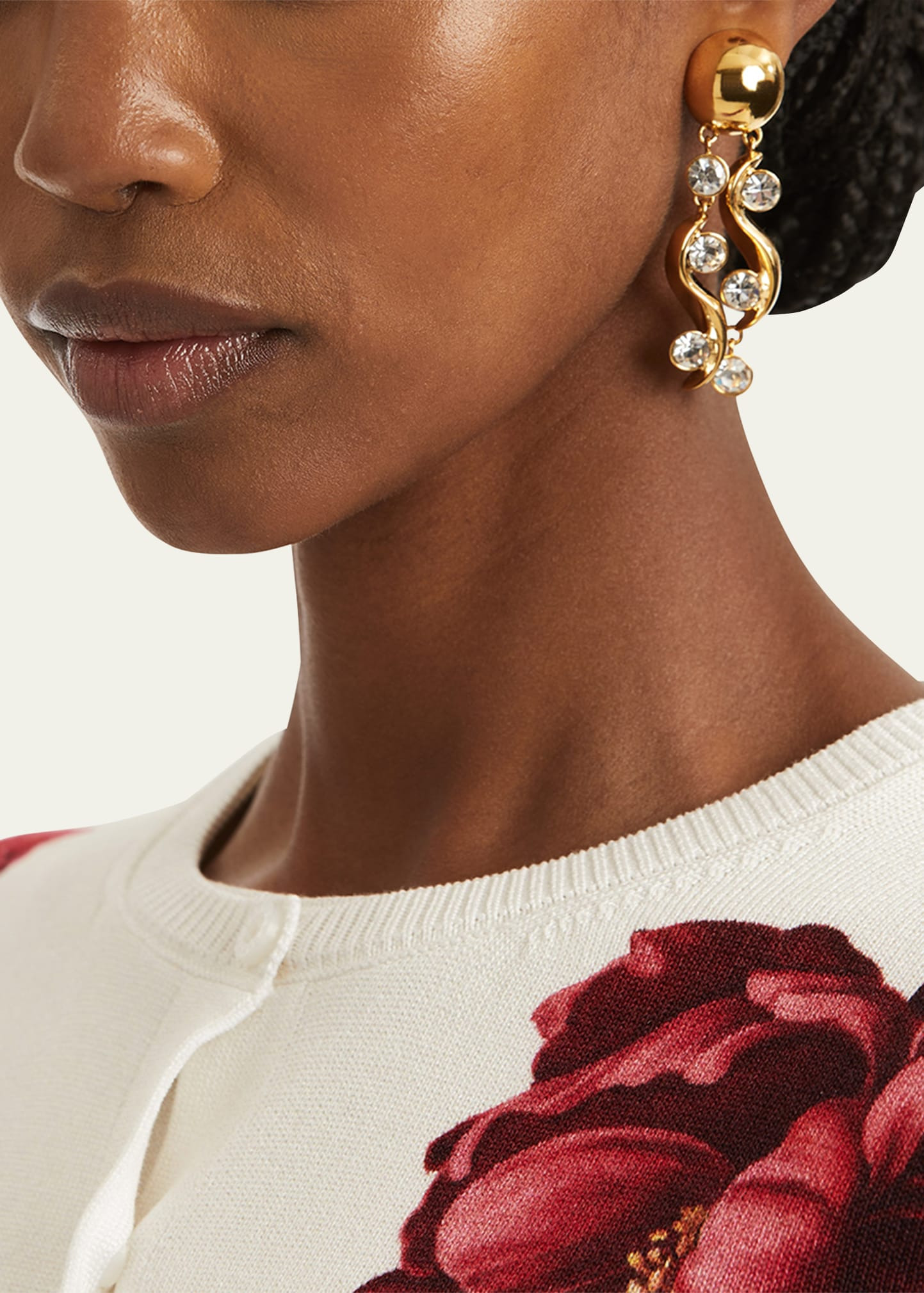 Crystal Multi Wave Drop Earrings - 2