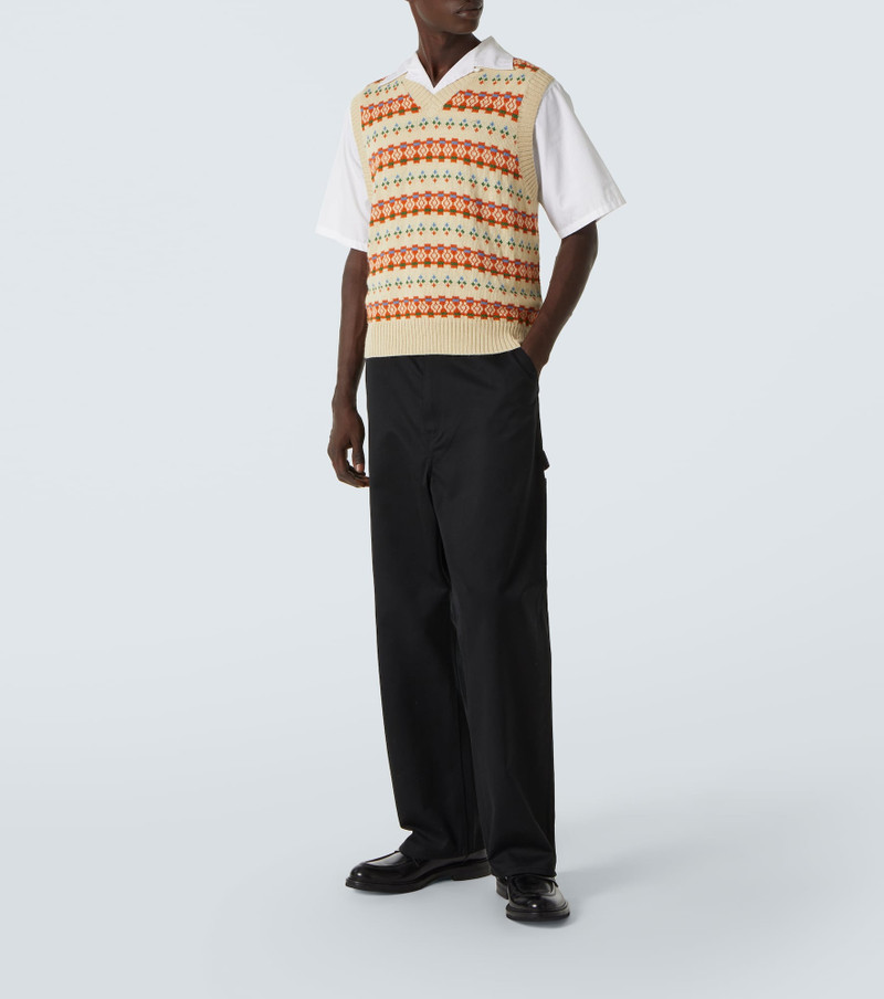 BODE Fauna alpaca jacquard sweater vest outlook