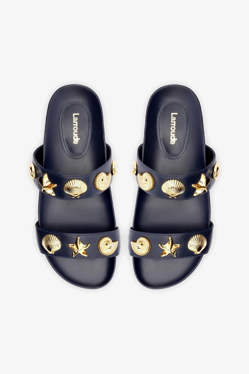 Madison Slide In Navy Leather 3