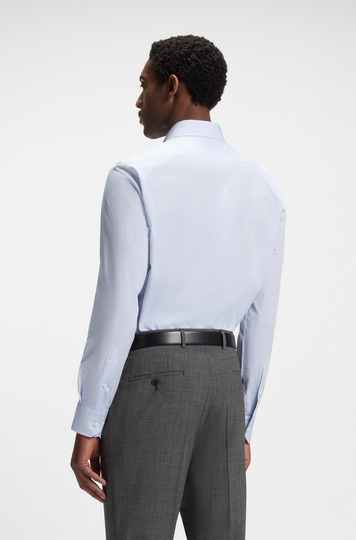 REGULAR-FIT SHIRT IN STRUCTURED DOBBY COTTON - 5