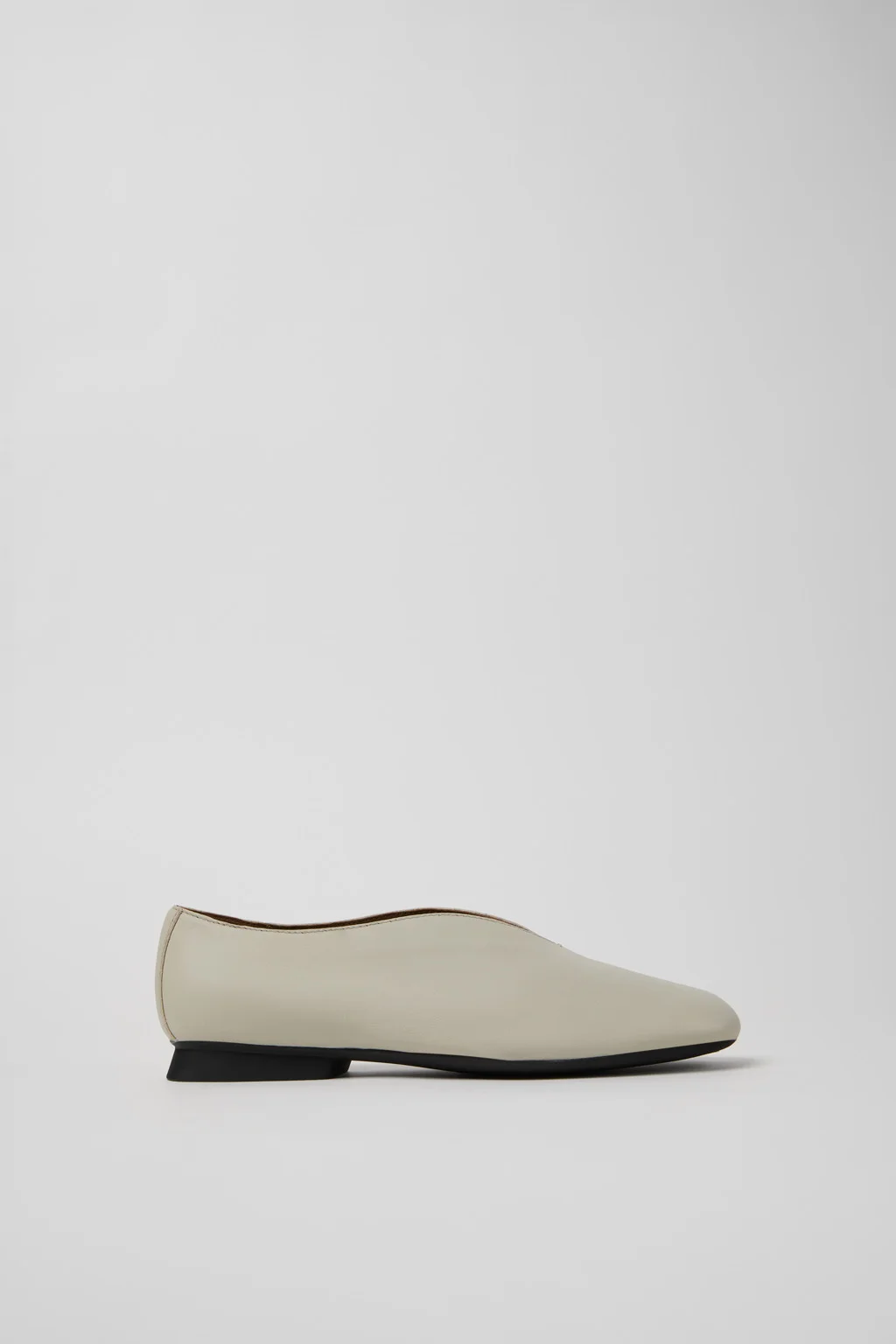 Casi Myra Gray Leather Shoes for Women. - 1