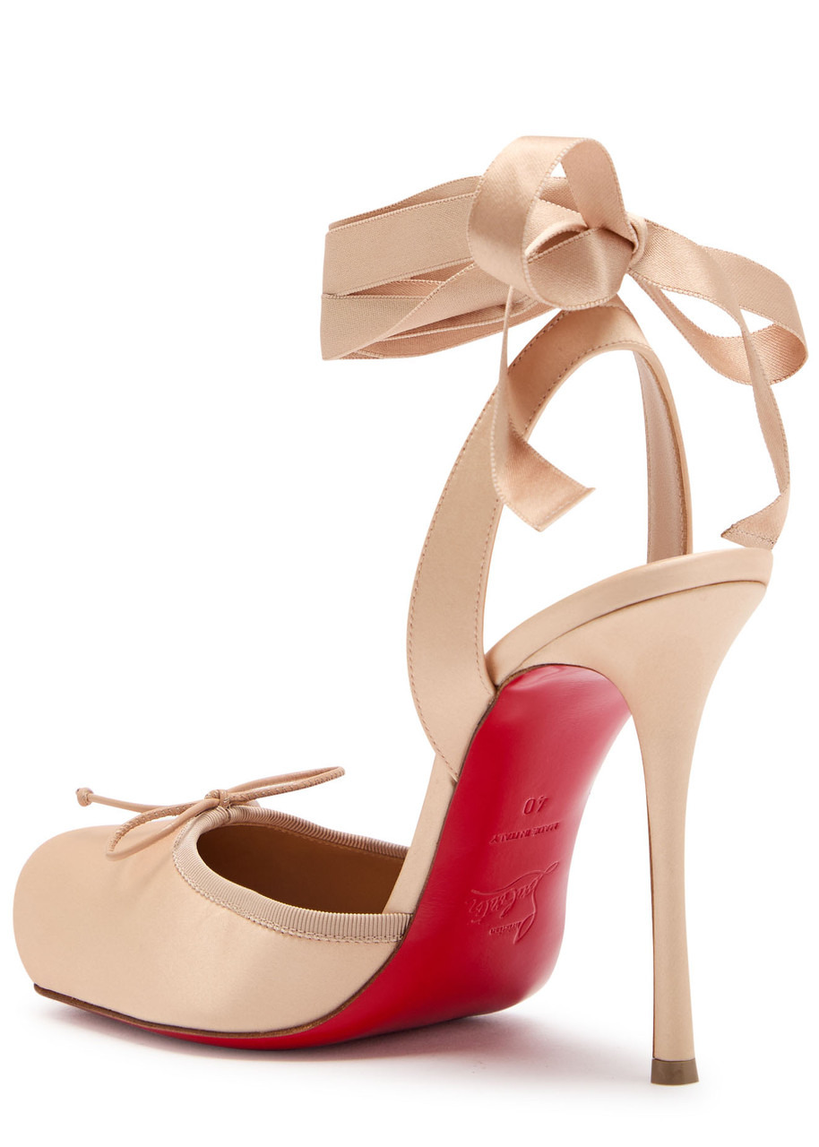 Christian Louboutin Cassia Lace Up 100 Satin Pumps - 2