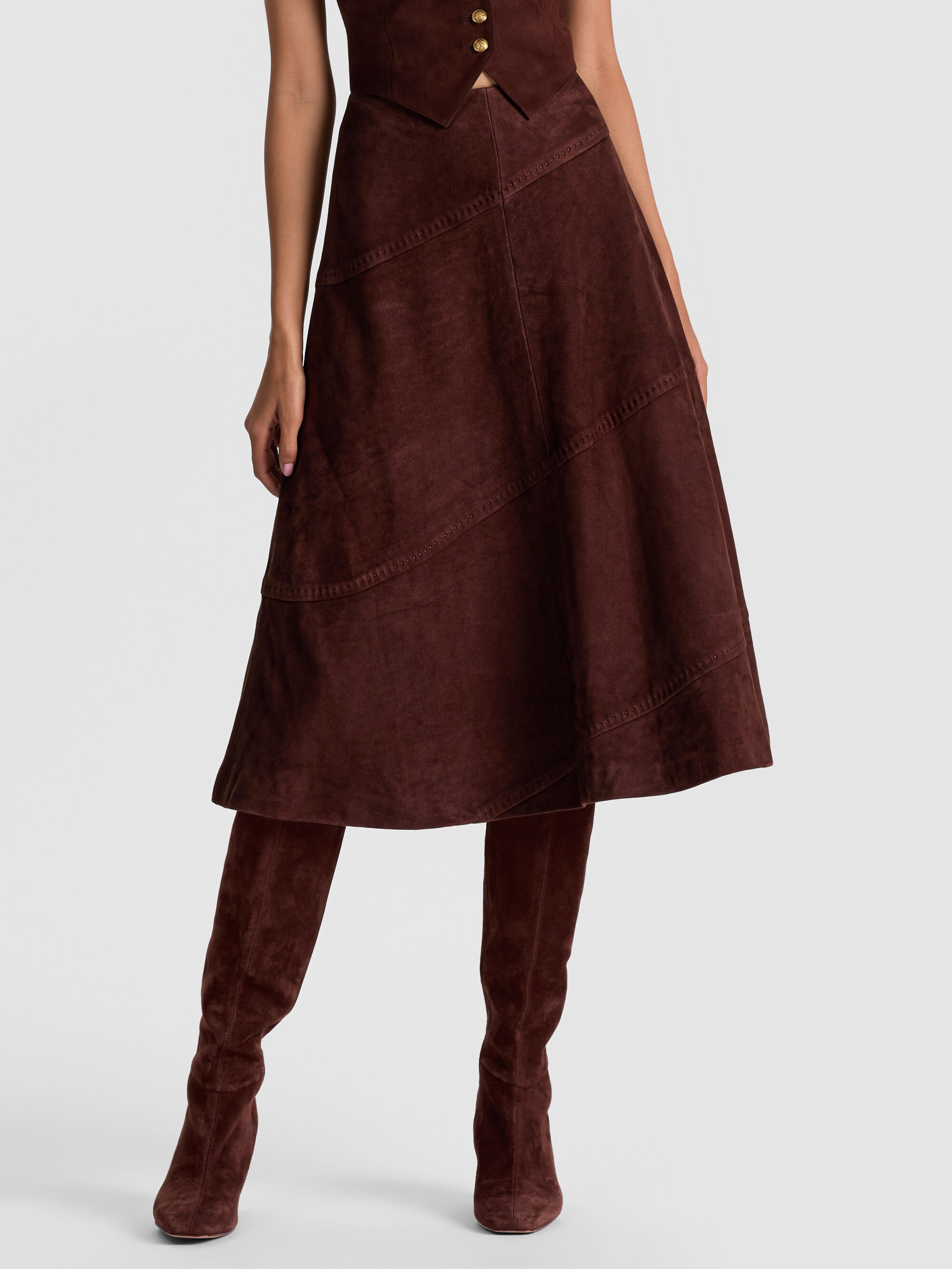 SOSIE SUEDE MIDI SKIRT - 2