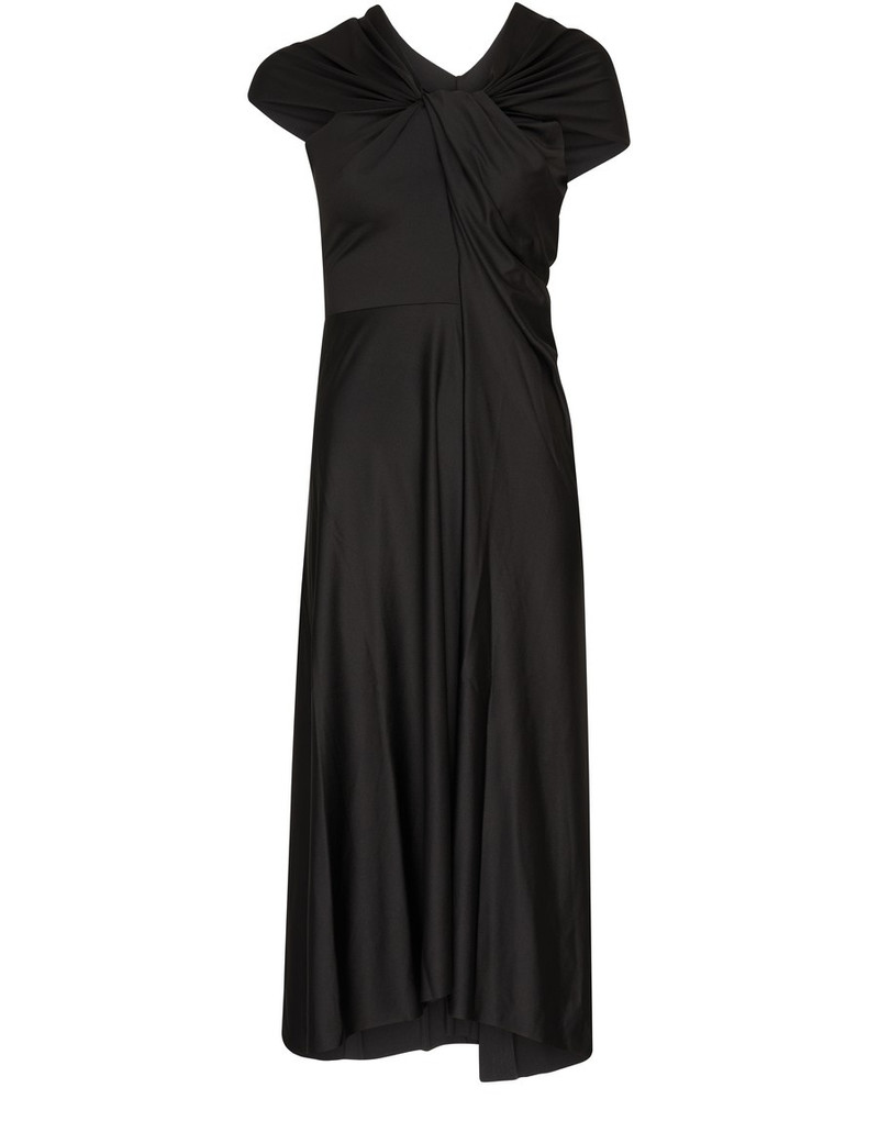 Cap Sleeve Draped Dress 1