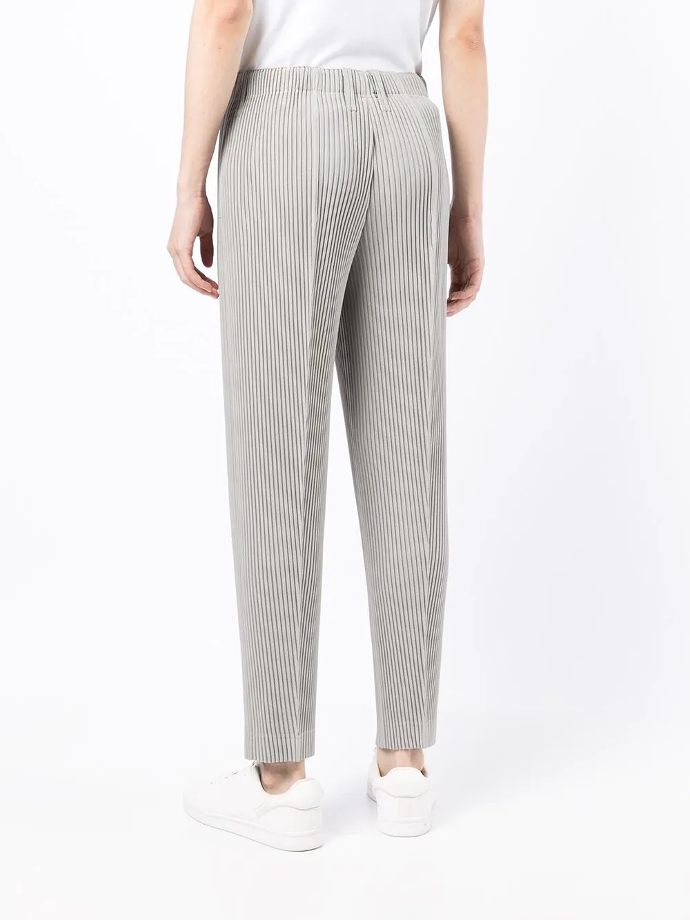 tapered plisse trousers - 4