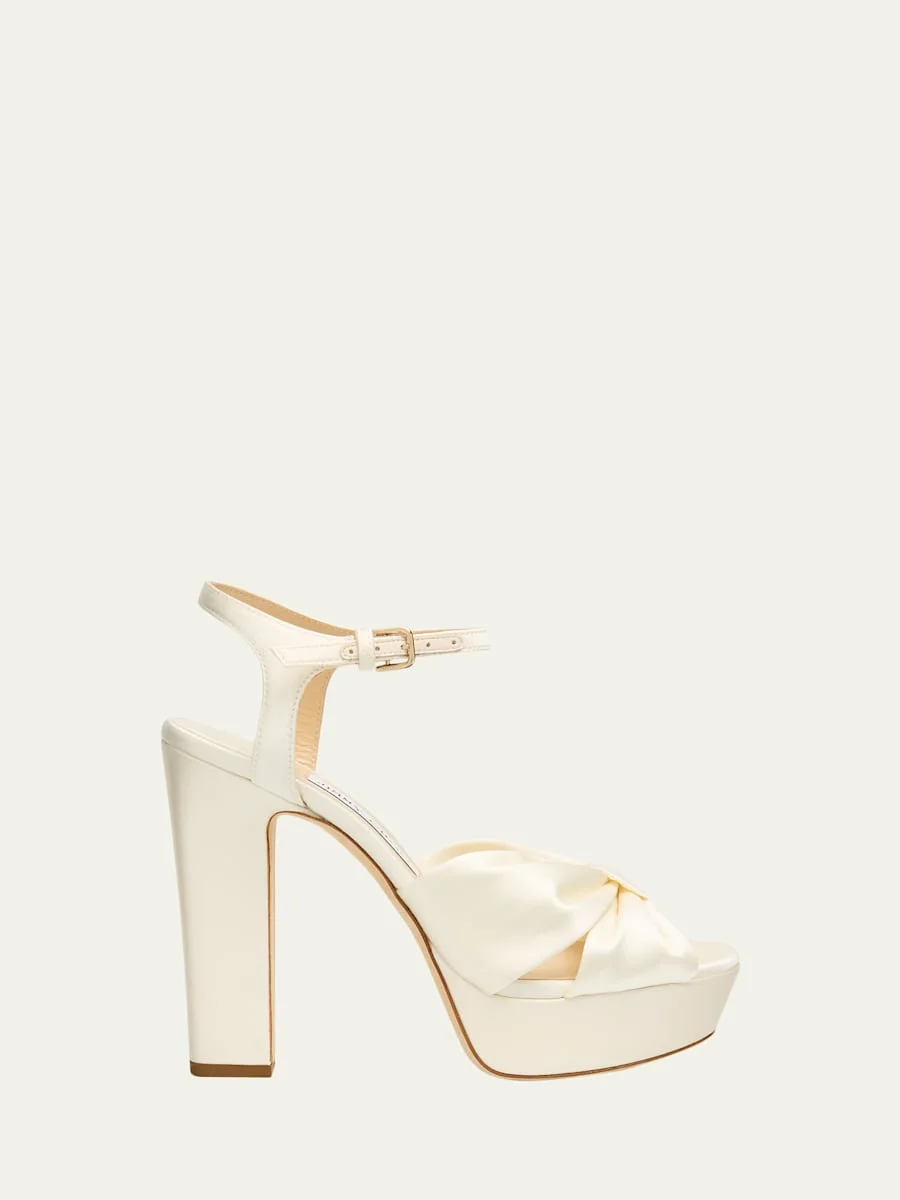 Heloise Cotton Ankle-Strap Platform Sandals - 1