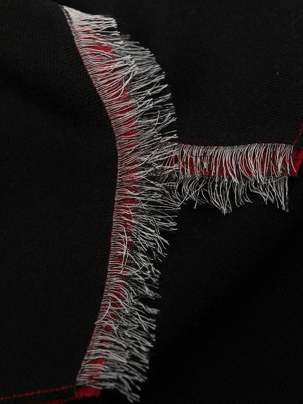 logo-embroidered fringed scarf - 3