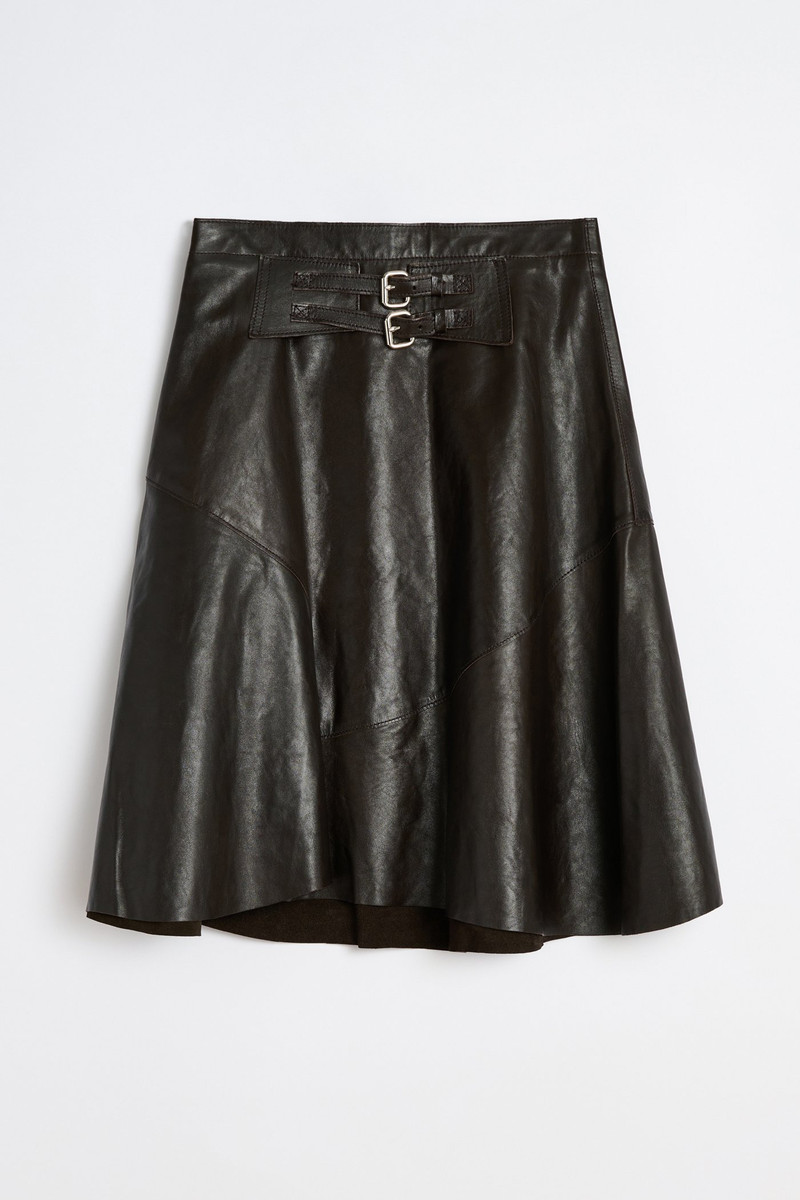 Waltz Skirt Umber Brown Fluid Calfskin 7