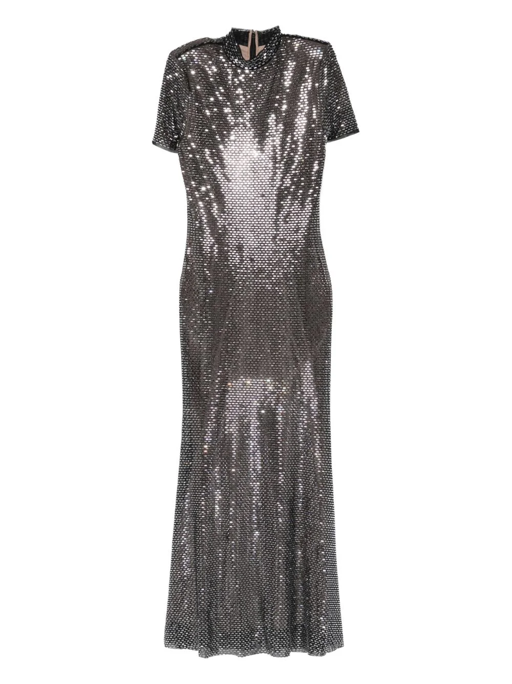 embellished short-sleeve midi dress - 1