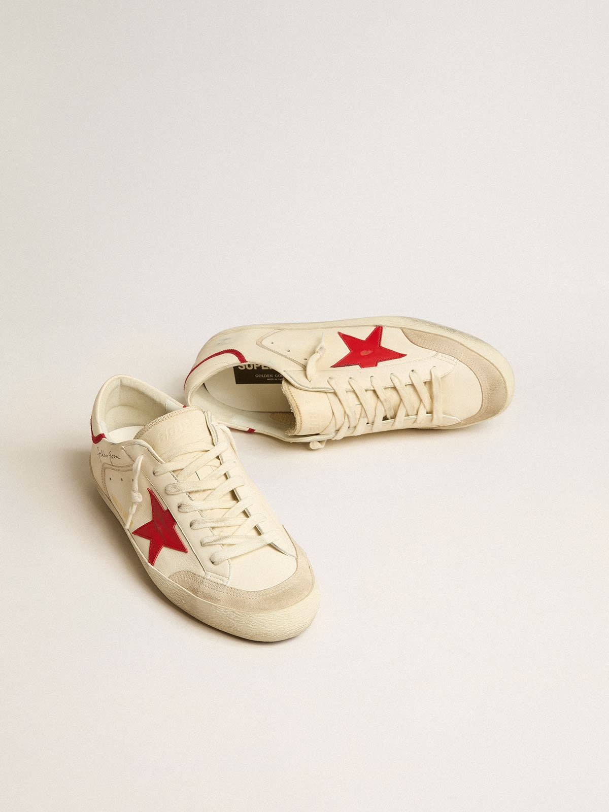 Super-Star LTD in nappa with red leather star and pearl suede toe - 2