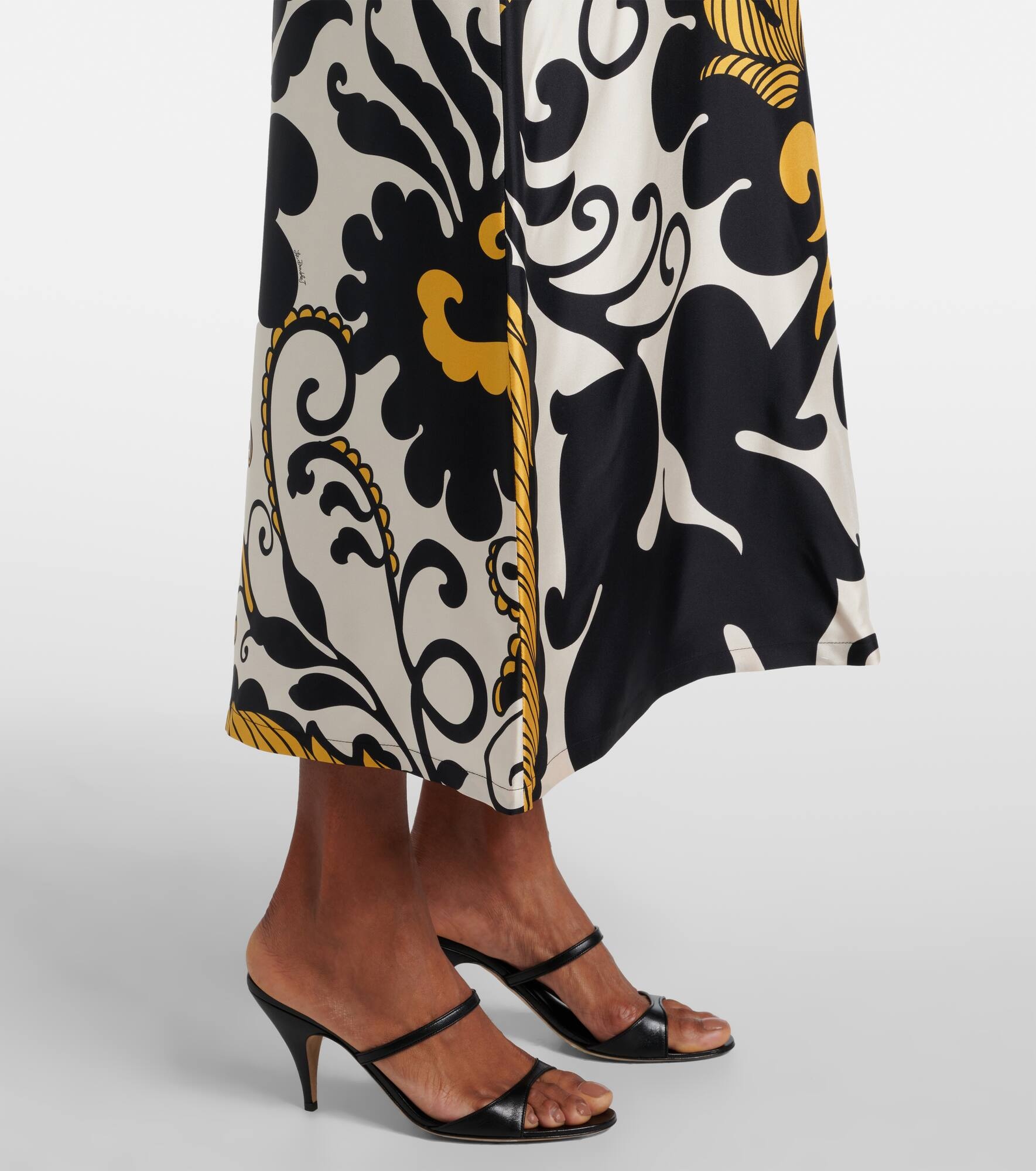 Swing printed silk twill midi dress - 6