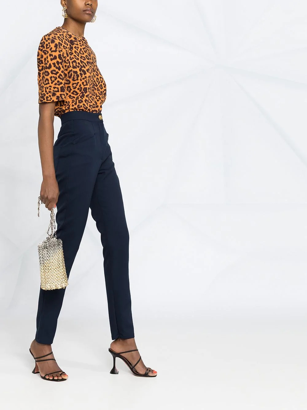 high-waisted raw-hem trousers - 6